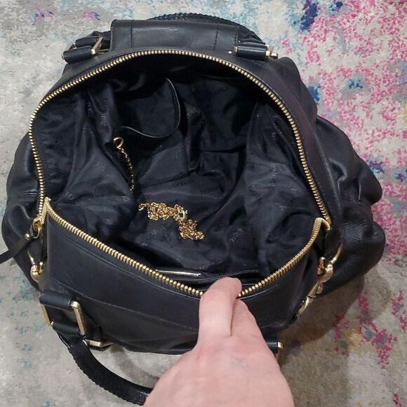 Botkier Sasha Large Leather Satchel Hobo Bag in Black - Picture 15 of 16